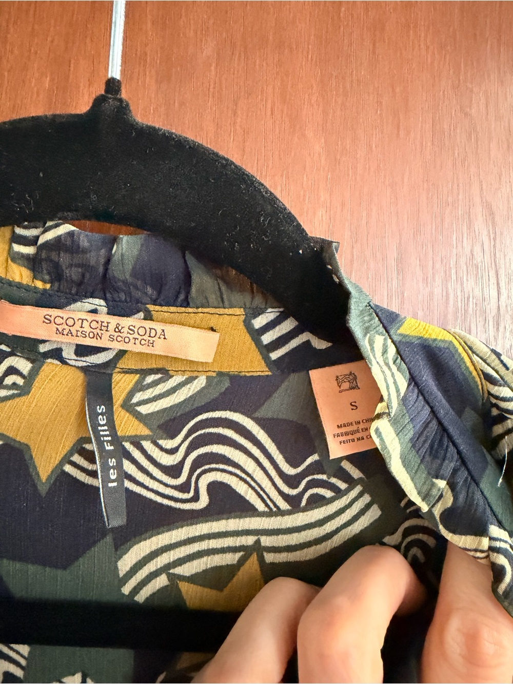 Scotch & Soda Yellow & Green Star Navy Print Ruffle Maxi Dress Size Small - Picture 4 of 7